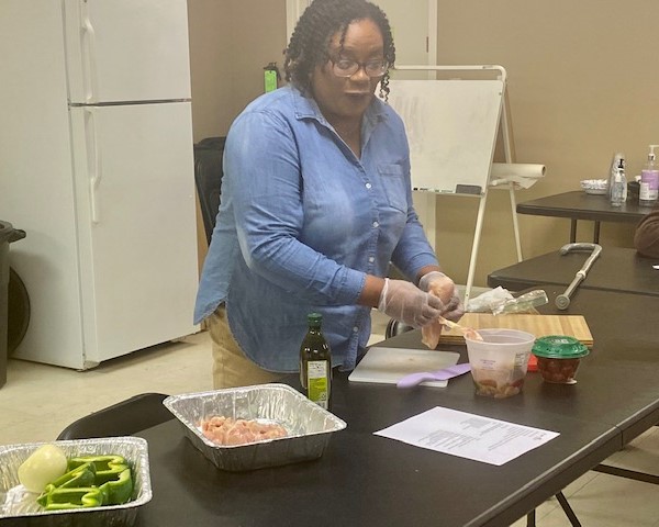 Woman preparing food