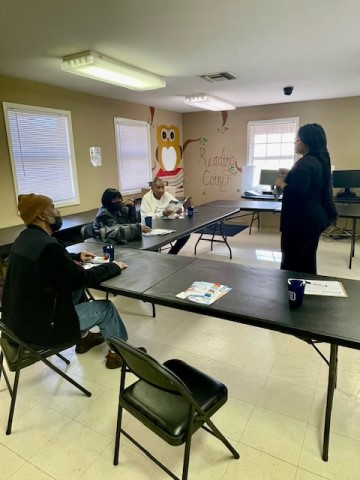 Woman giving a presentation